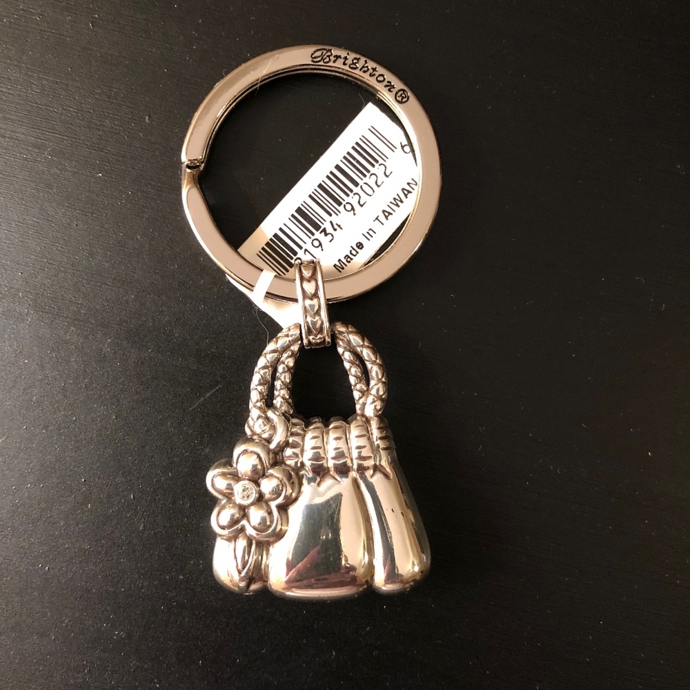 Brighton Keyring Love Blossom Silver Handbag NWT